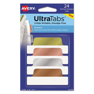 Avery® Ultra Tabs Repositionable Standard Tabs, 1-5-cut Tabs, Assorted Primary Colors, 2" Wide, 24-pack freeshipping - TVN Wholesale